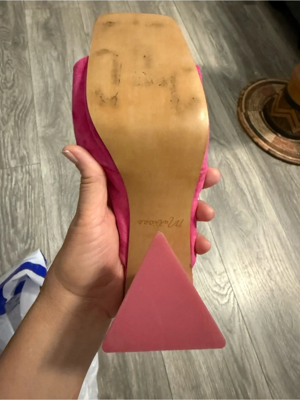 Matisse Hot Pink Suede Block Heel Mules used in runway show great condition